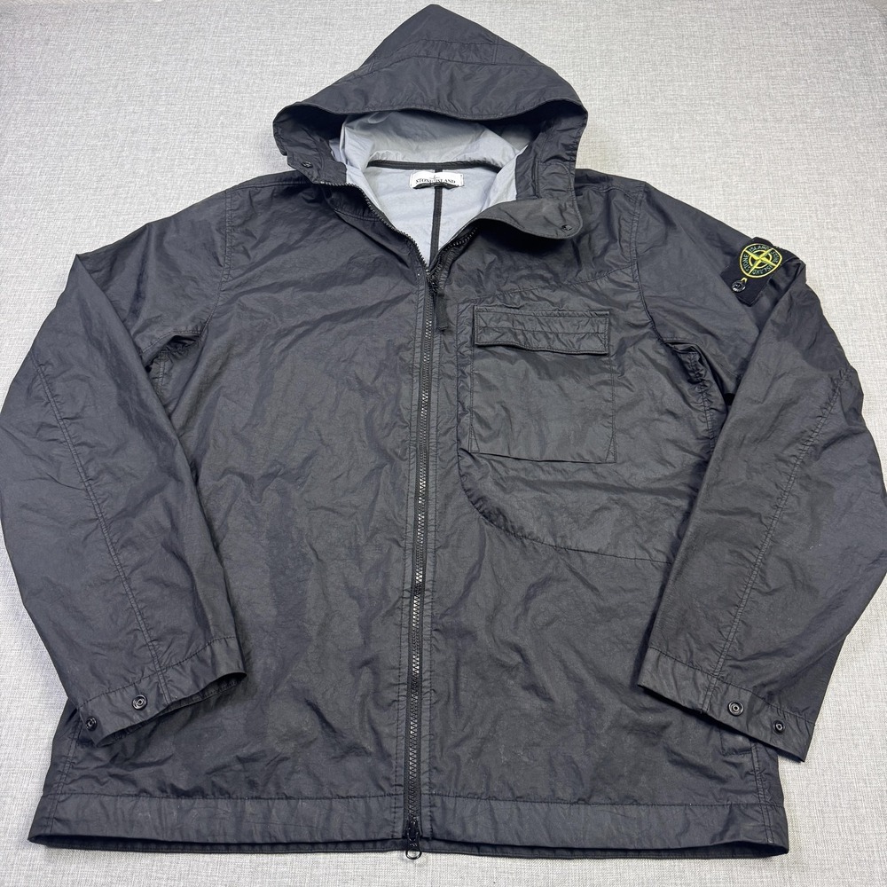 Stone Island Membrana 3L TC Hooded Rain Jacket SS22 Black‎ Men's Large 761540223